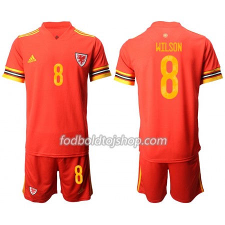 Wales Harry Wilson 8 Børn Hjemme Fodboldsæt Euro 2020 S/S (+ Korte bukser)